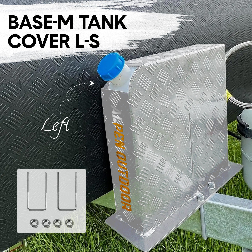 Alpen Outdoor Base Mount 2mm Thickness Aluminium Diesel Heater Fuel Tank Cover Left for 10L 15L Fuel Tank Silver