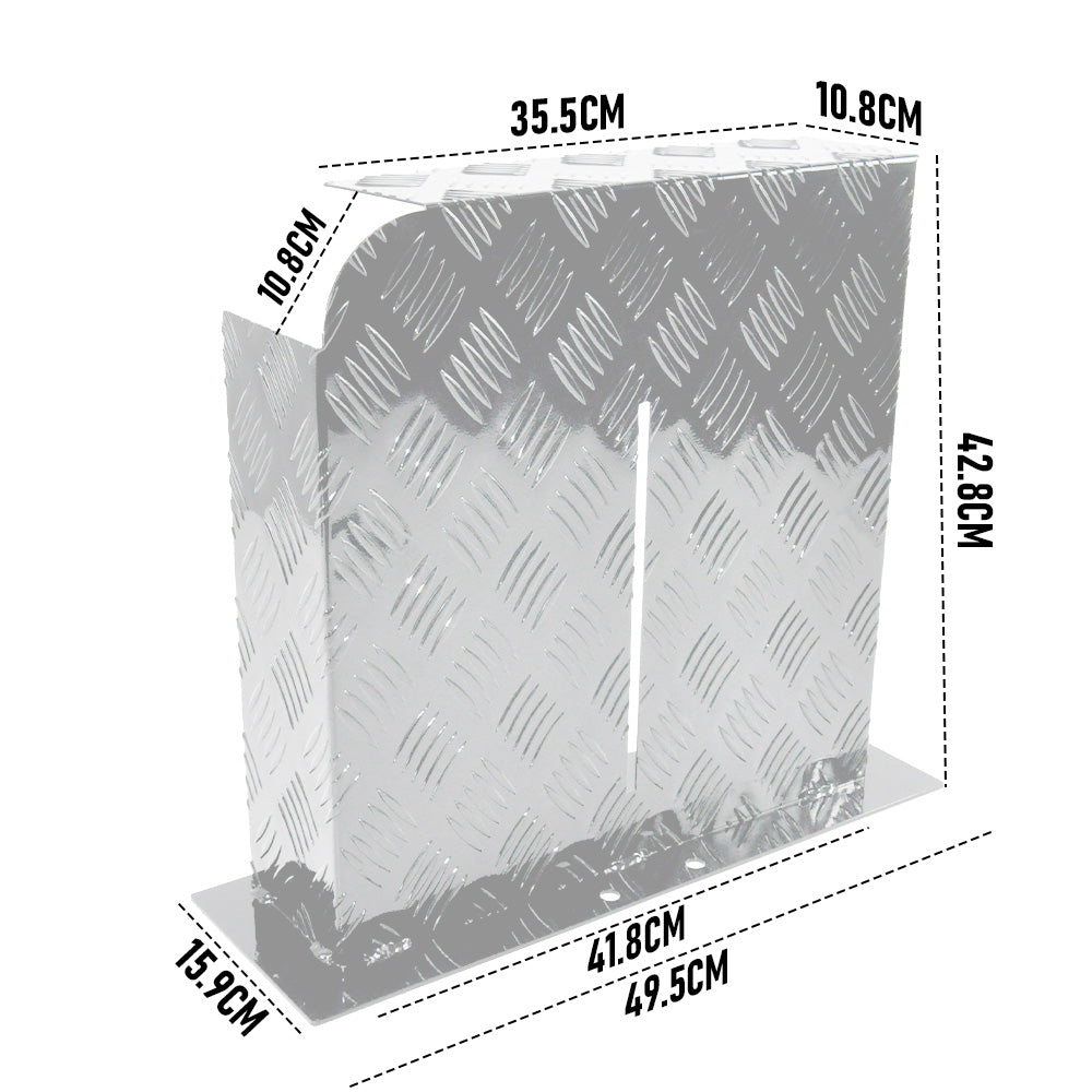 Alpen Outdoor Base Mount 2mm Thickness Aluminium Diesel Heater Fuel Tank Cover Left for 10L 15L Fuel Tank Silver