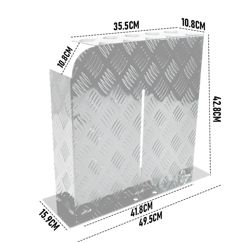 Alpen Outdoor Base Mount 2mm Thickness Aluminium Diesel Heater Fuel Tank Cover Left for 10L 15L Fuel Tank Silver