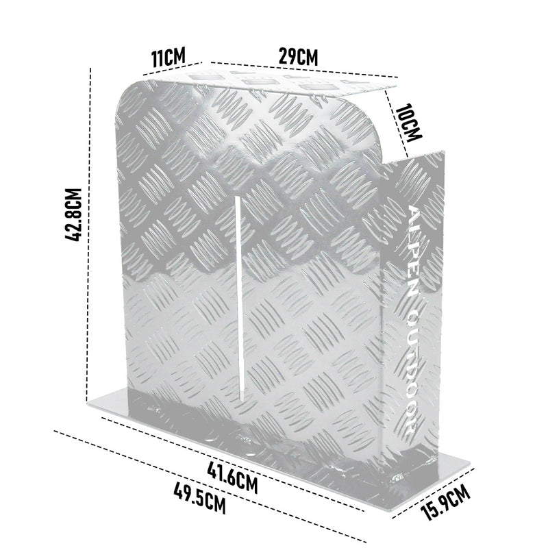 Alpen Outdoor Base Mount 2mm Thickness Aluminium Diesel Heater Fuel Tank Cover Left/Right for 10L 15L Fuel Tank Silver