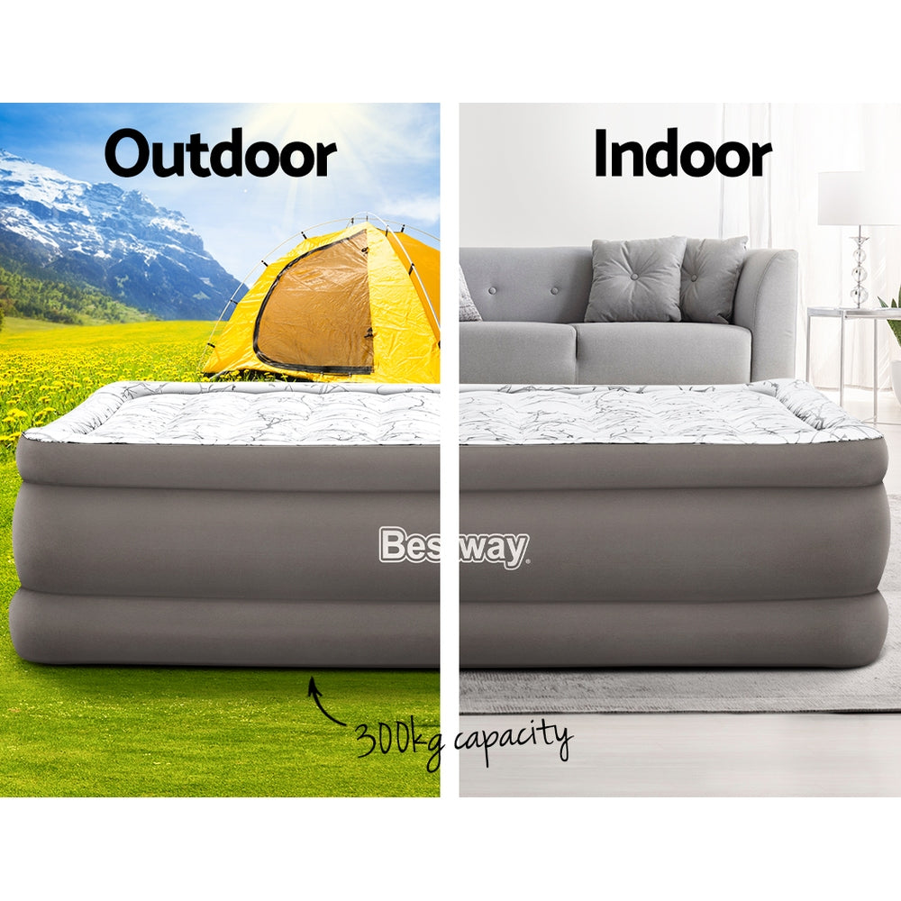 Bestway Air Mattress Queen Inflatable Bed 56cm Airbed Grey