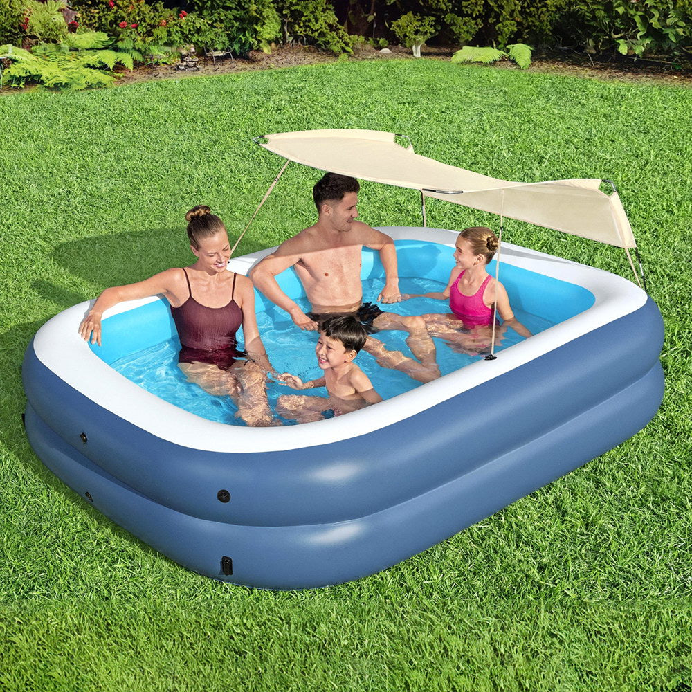 Bestway Kids Inflatable Pool Above Ground Splash Pool with Sunshade 254x178cm