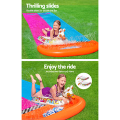 Bestway Water Slide Slip Kids 488cm Dual Slides Splash Pad