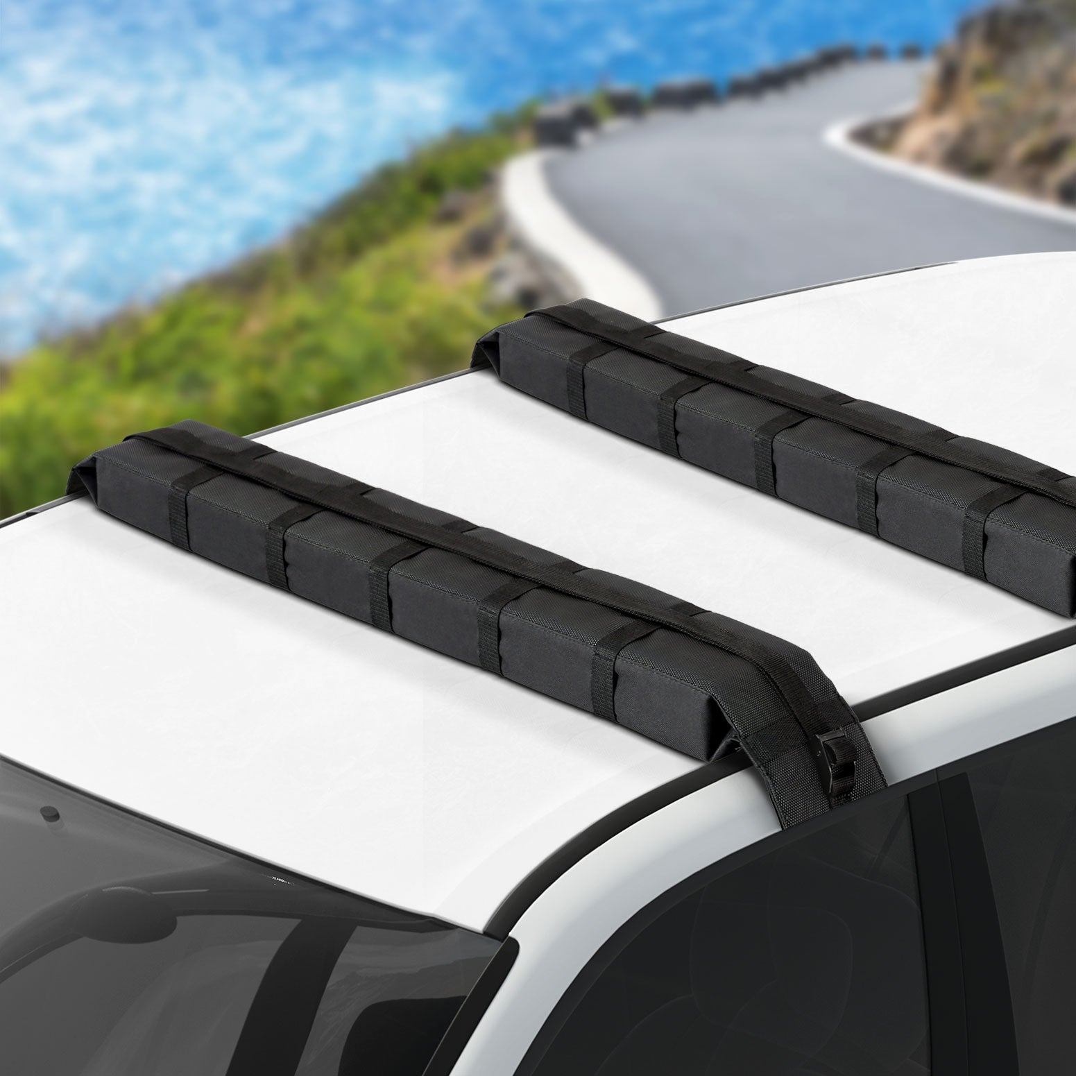 Universal Soft Car Roof Rack 116cm Kayak Luggage Carrier Adjustable St Yarra Supply