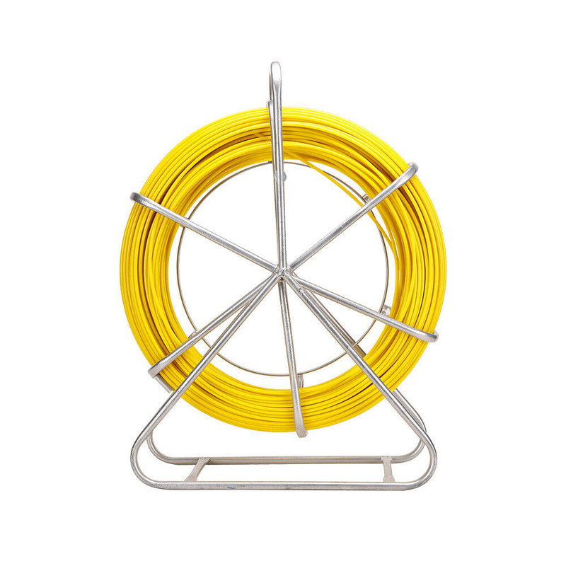 6mm 130M Fish Tape Puller Fiberglass Rodder with Steel Reel Cage Traceable Cable Duct Rodder Snake Copper Guiding Wire Telstra NBN Tool Non-Conduct