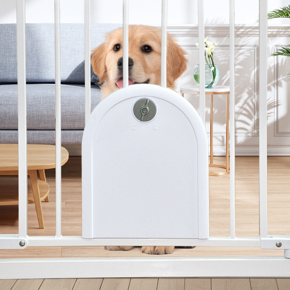 Alston 76cm Tall Baby Pet Security Gate Safety Adjustable Width with Cat Door for House Doorways Stairs Guard Extension Part Width 12cm/24cm Wall Mount