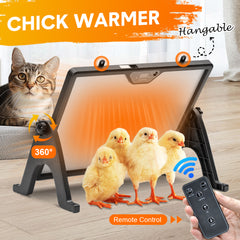 Chick Warmer Pet Warmer 220V Dual-Sided Electric Remote Hangable Heating Plate Angle and Temperature Adjustable Chicken Brooder for Poultry Heating