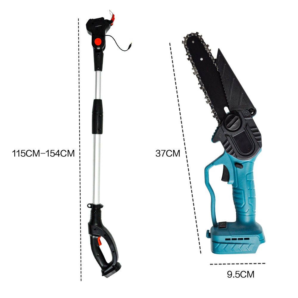 21V 6 Inch Cordless Pole Saw Extendable Telescopic Handheld 2 In 1 Rechargeable Compact Brushless Chainsaw Pruning Shear-Skin Only