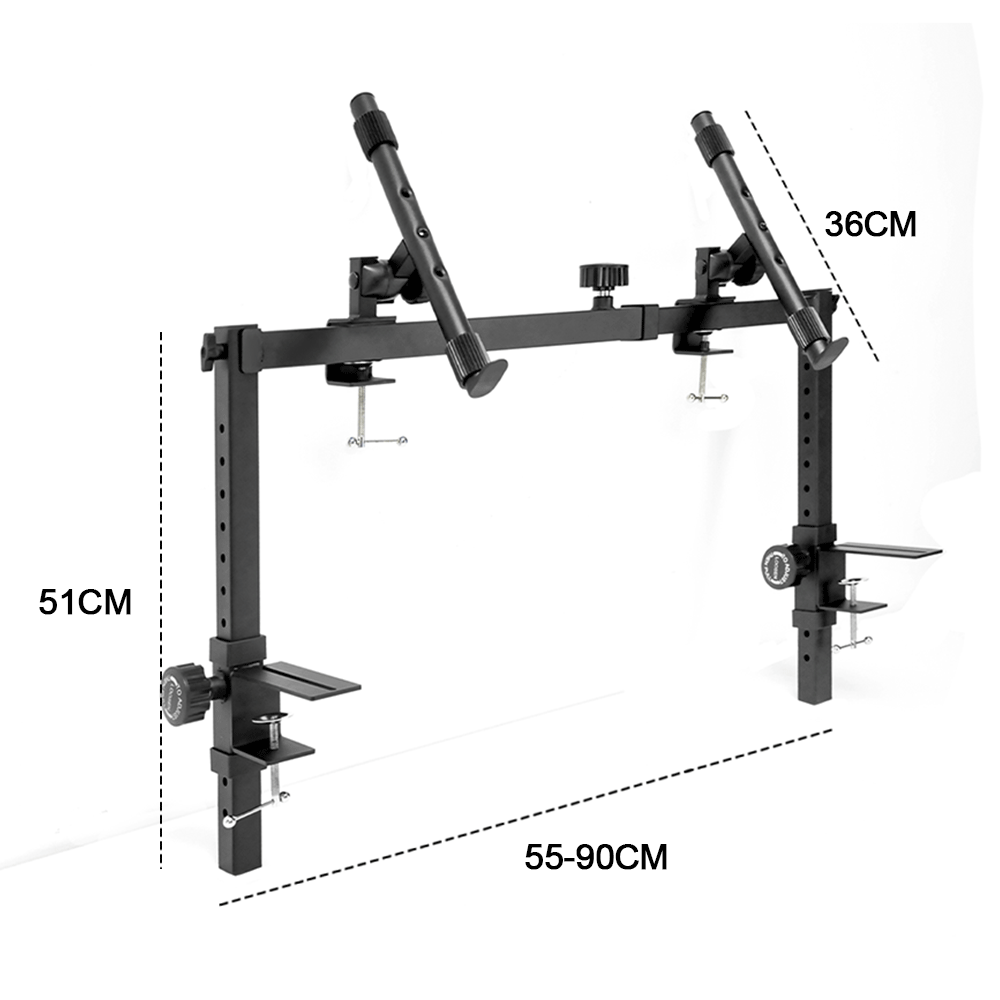 2 Tier Double Keyboard Stand Portable Heavy Duty Liquid Stands Height and Width Adjustable For Electric Digital Piano and Synths Fits Z Style Stand