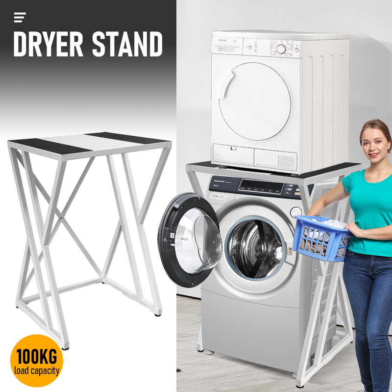 Dryer Stand Over Front Loading Washing Machine Portable Dryer Holder Shelf Stacking Kit for Washing Machine Tumble Dryer 102x67x60cm Holds Up to 100Kg