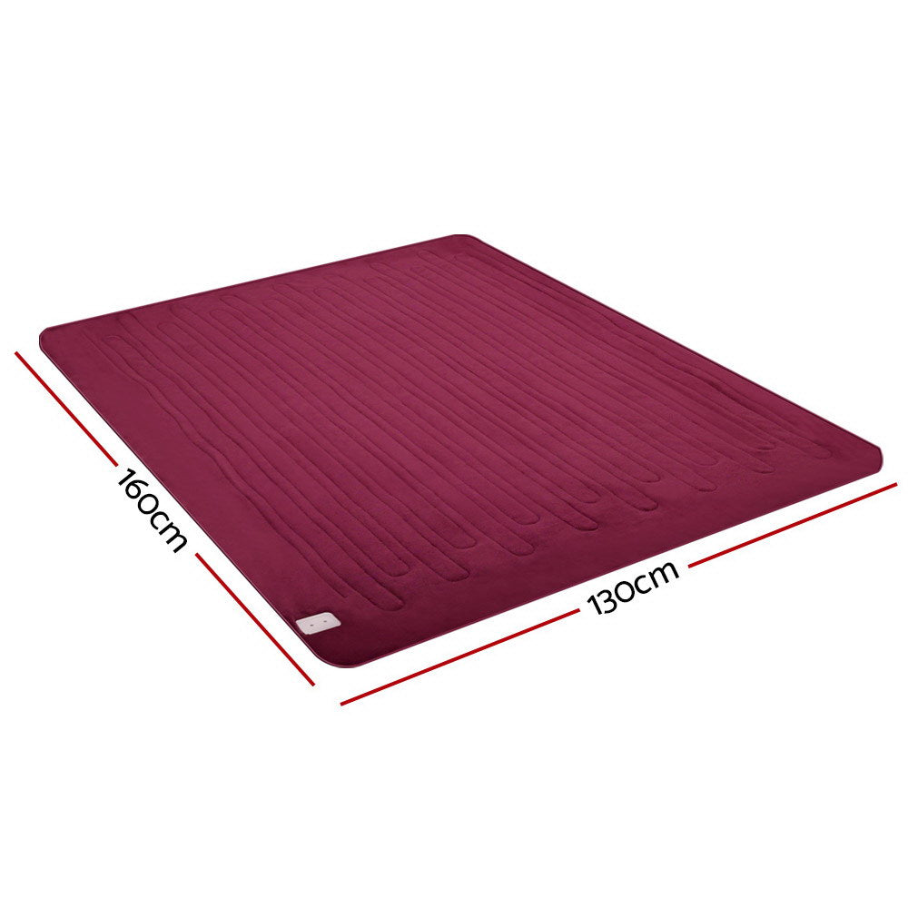 Giselle Electric Throw Rug Heated Blanket Fleece Red