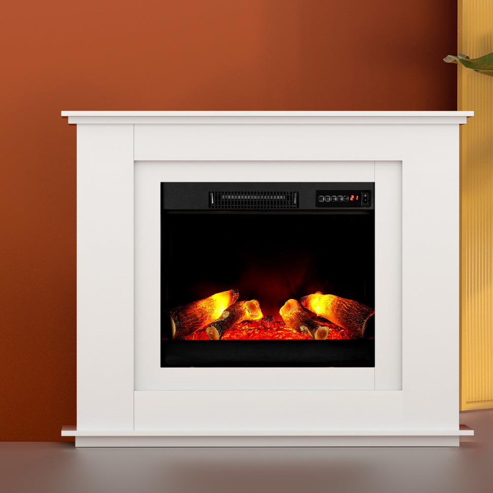 Devanti Electric Fireplace Fire Heater 2000W White