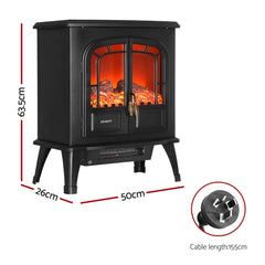 Devanti Electric Fireplace Fire Heaters 2000W