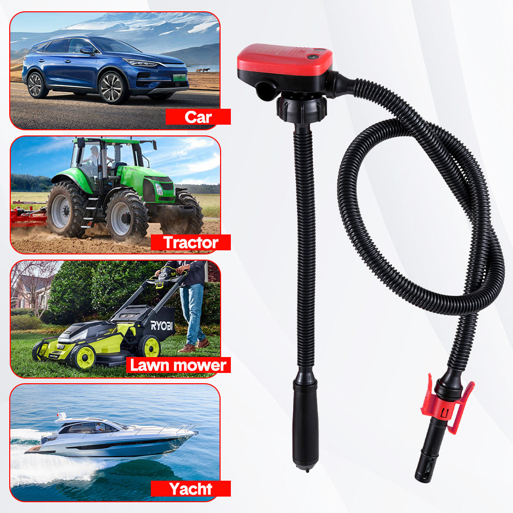 12V Portable Electric Oil Pump Handheld Diesel Pump 14.4LPM/3.2GPM Pump Oil Fuel Water Transfer Pump With Auto-stop Sensor and 3 Power Supply