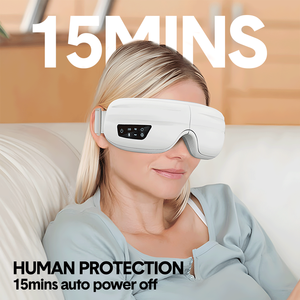 Eye Massager with Heat Smart Eye Massager 6 Modes Heat Compression Heated Eye Mask with Bluetooth for Migraines Headaches Dark Circles Puffiness Eye Care