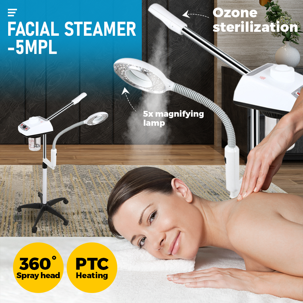 Alston Professional Facial Steamer/ Upgrade with 5X Magnifying Lamp and Timer Facial Humidifier Skin Care Beauty Spa Salon Machine Adjustable CE Approve