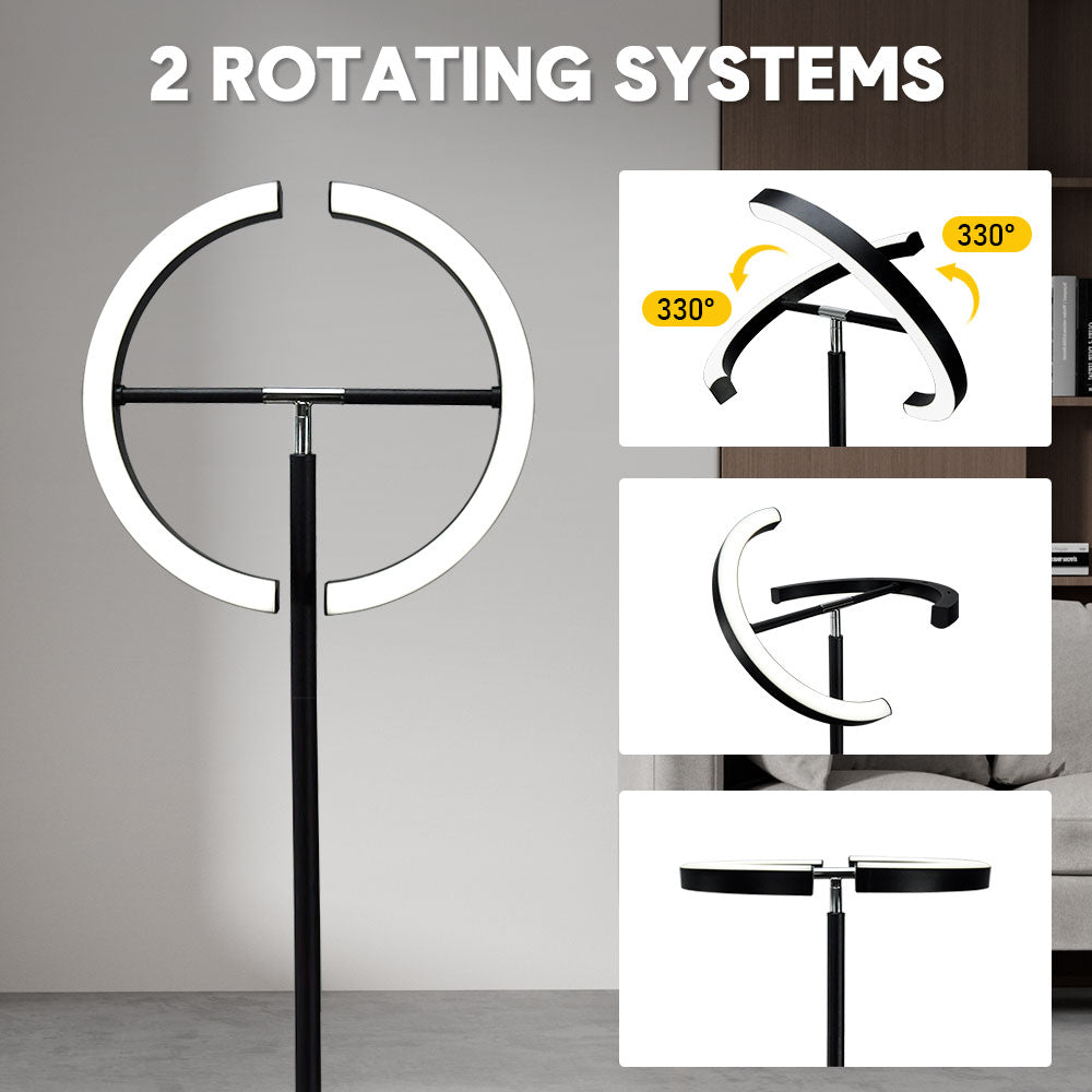 Split Floor Lamp LED Rotatable Standing Lamp Dimming 3000K-6000K Adjustable Color Temperature With Touch and Remote Control for Living Room Bedroom Office