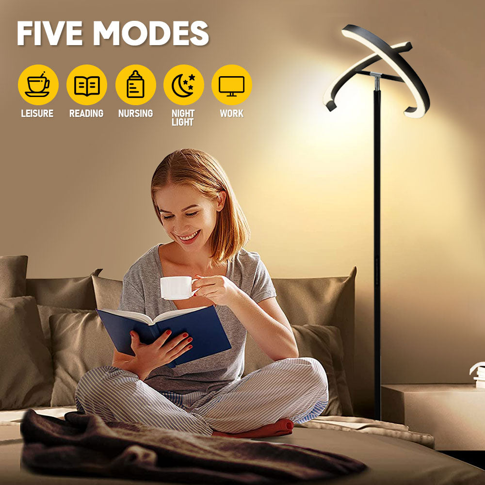 Split Floor Lamp LED Rotatable Standing Lamp Dimming 3000K-6000K Adjustable Color Temperature With Touch and Remote Control for Living Room Bedroom Office