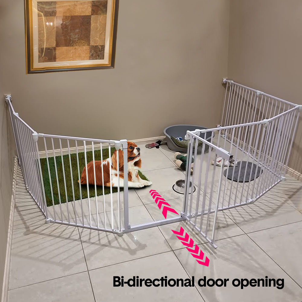 Foldable Pet Dog Safety Gate Fence Universal Folding Enclosure Playpen Play Pen 8pcs Panel 74cm Tall for Puppy Cat Rabbit Pet Indoor Outdoor