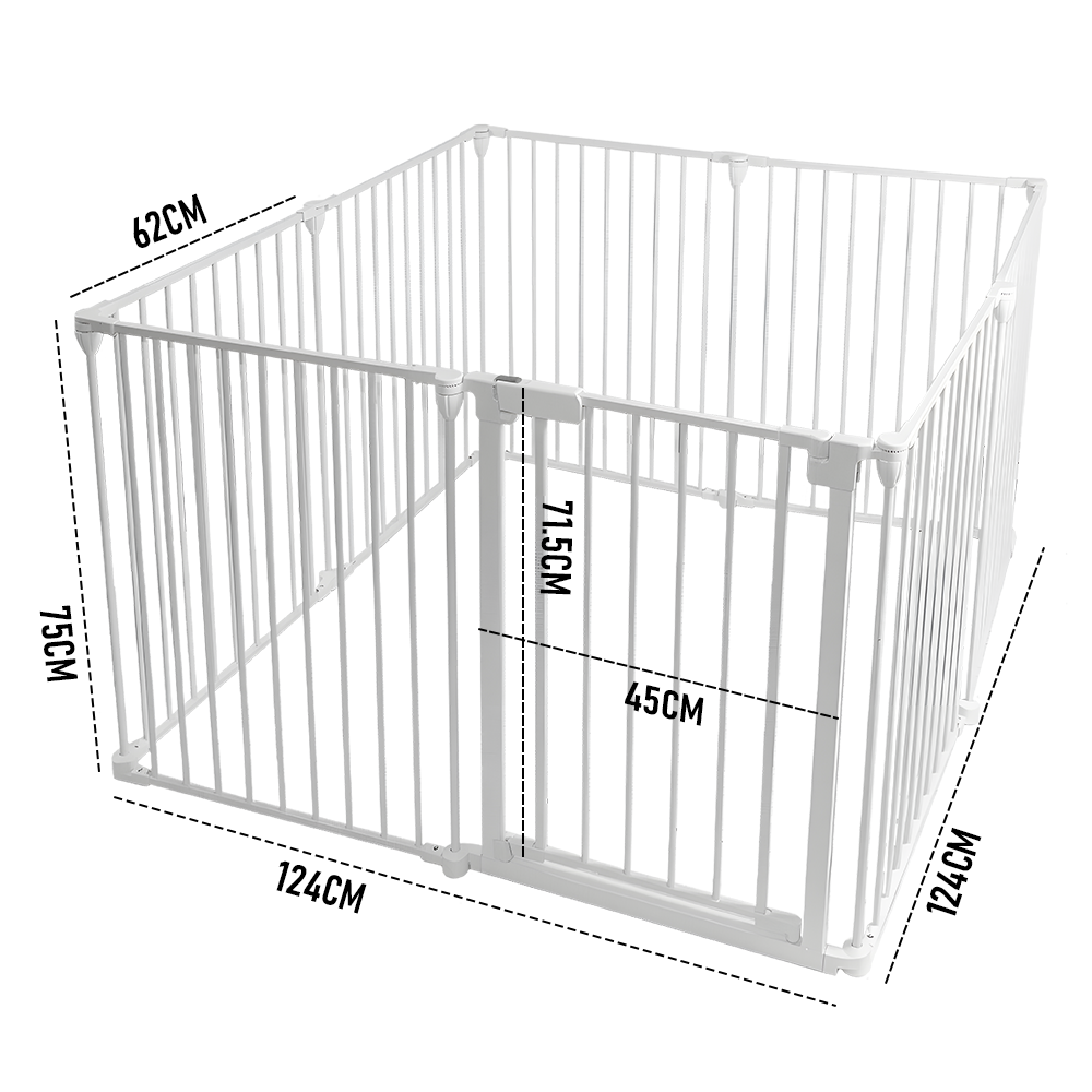 Foldable Pet Dog Safety Gate Fence Universal Folding Enclosure Playpen Play Pen 8pcs Panel 74cm Tall for Puppy Cat Rabbit Pet Indoor Outdoor