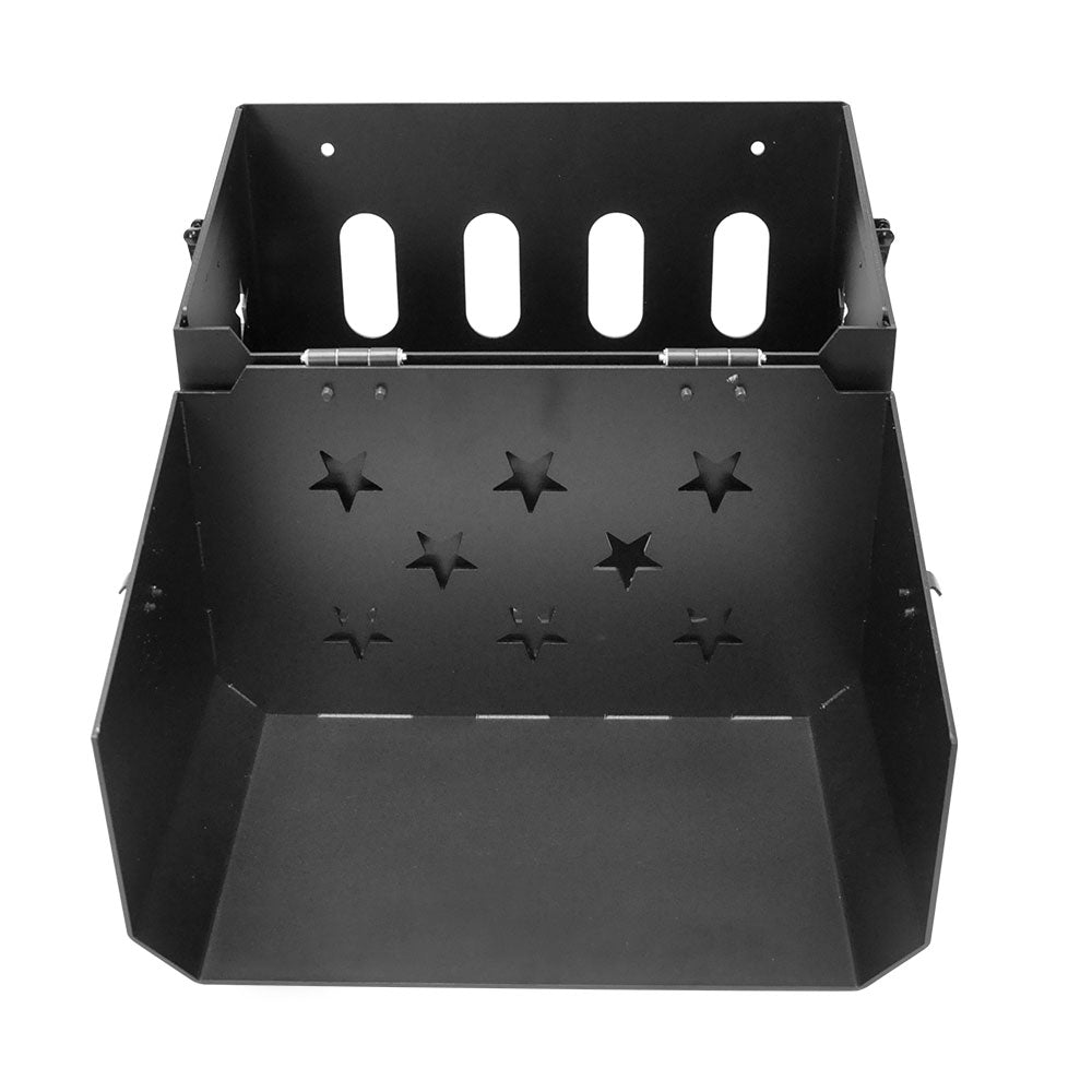 Alpen Outdoor Lockable Jerry Can Holder With Lid 3mm Thickness Aluminium For 20L Fuel Tank For Camping Caravans 4WD Trailer Canopy Camper L38xD52xW21.5cm Black