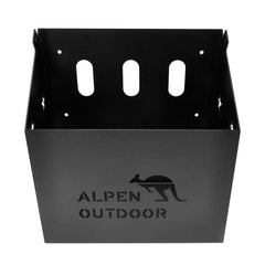 Alpen Outdoor Jerry Can Holder 2.5mm Thickness Aluminium Alloy Cover Easy Access 20L Fuel Tank For Camping Caravans 4WD Trailer Canopy Camper L38xD40xW21cm Black