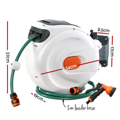 Greenfingers Water Hose Reel 20M Retractable Garden Spray Gun Auto Rewind