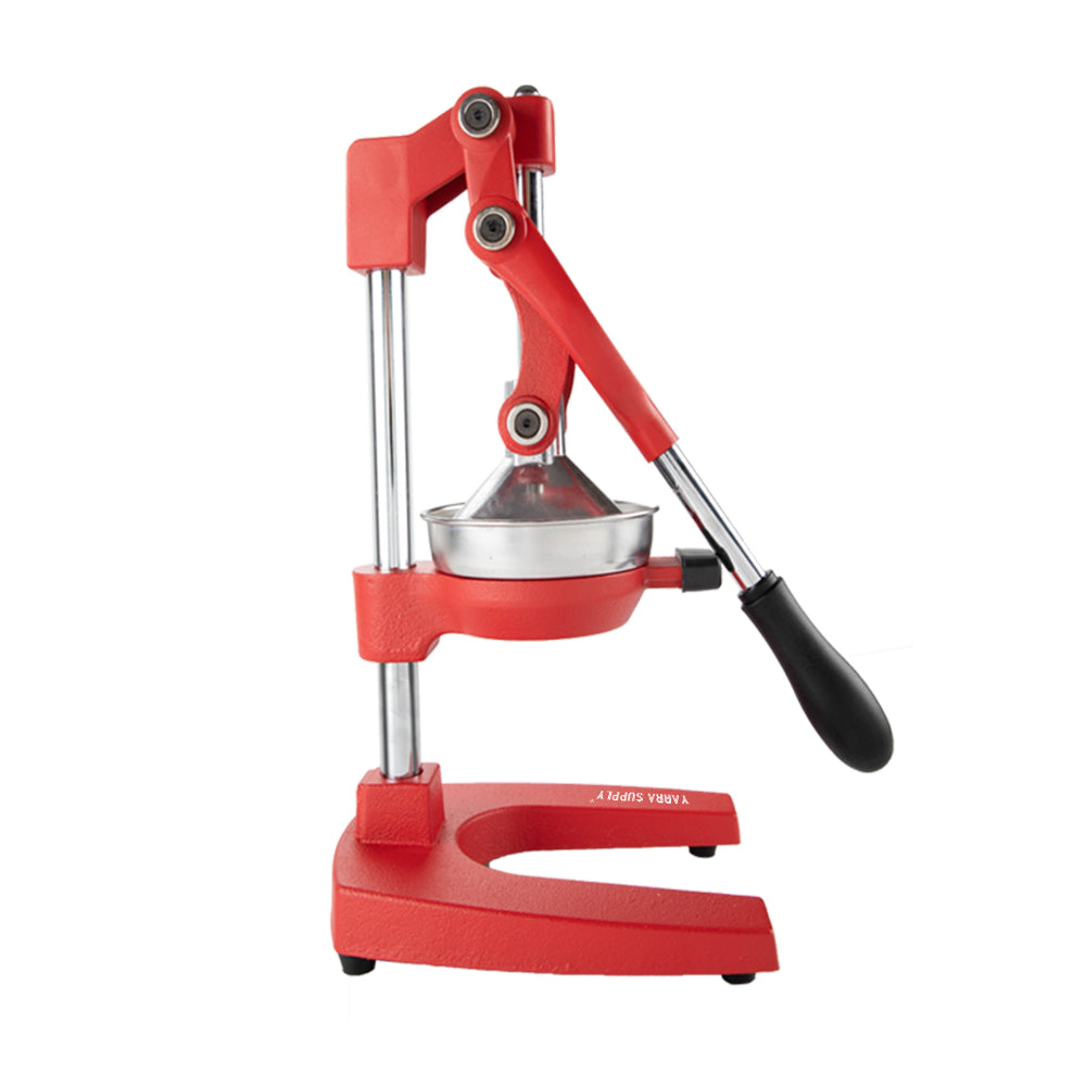 Manual Hand Press Juicer Red Commercial 304 Stainless Steel Fruit Extractor Squeezer Orange Citrus Juicer Presser with Non Slip Base and Elongated Handle