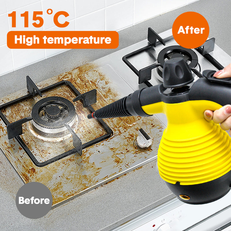 Multi-Purpose Handheld Pressurized Steam Cleaner 1050W with 9-Piece Accessories High Temperature for Kitchen Bathroom Car Window Cleaning