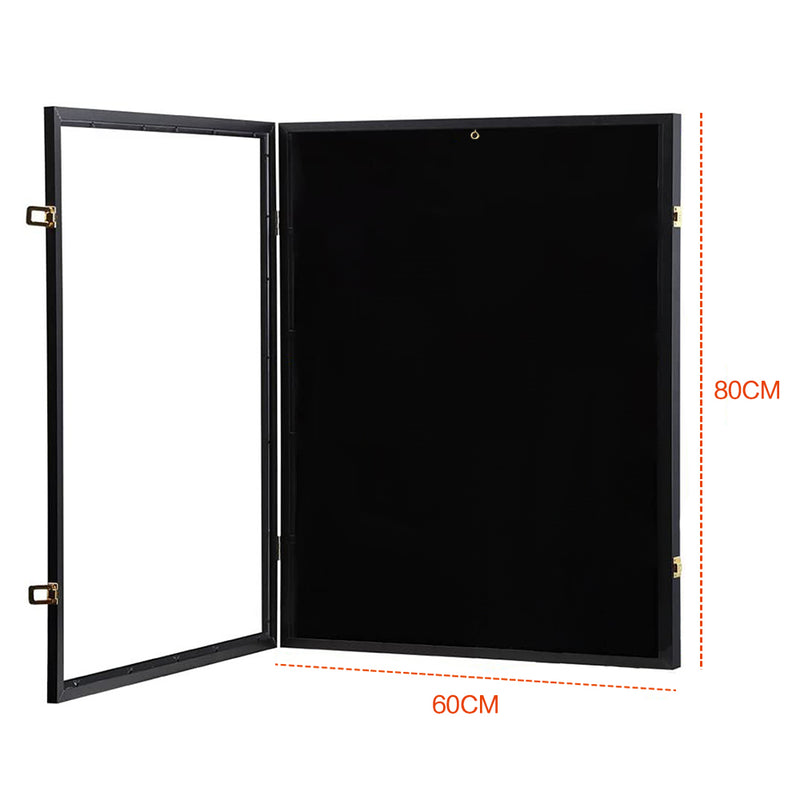 Jersey Frame Display Case Lockable Large Sports Jersey Showcase Box for Football Soccer Basketball Baseball Hockey with UV Protection Acrylic Black