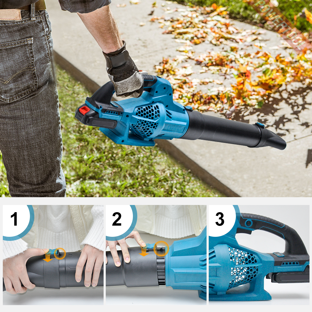 Cordless Leaf Blower Electric Powerful Lightweight Vacuum Cleaner Compatible Makita 21V Battery and 6 Speed for Garden Care Leaf Dust Removal-Skin Only