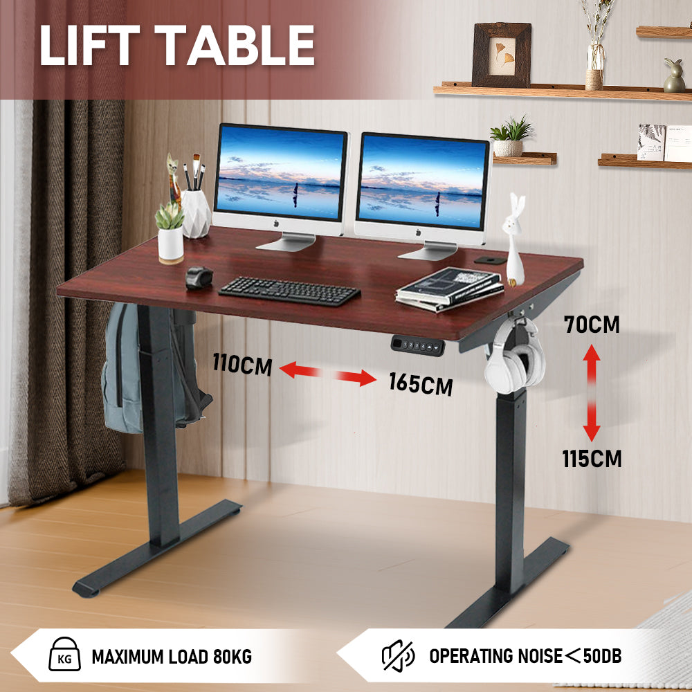 Single Motor Desk Frame Base Height Adjustable 70 to 115cm Desk Legs Lift Stand Table Fit Tabletop 120 to 180cm for Home Office Desk Black