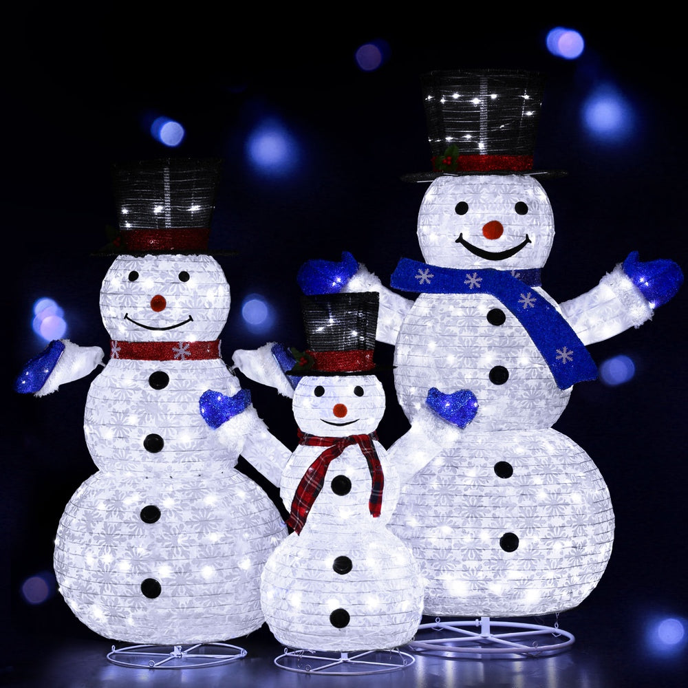 3 PCS Christmas Lights 330 LED Fairy Light Snowman Decorations Jingle Jollys