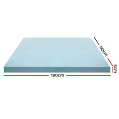 Giselle Bedding Memory Foam Mattress Topper Cool Gel 5cm Single