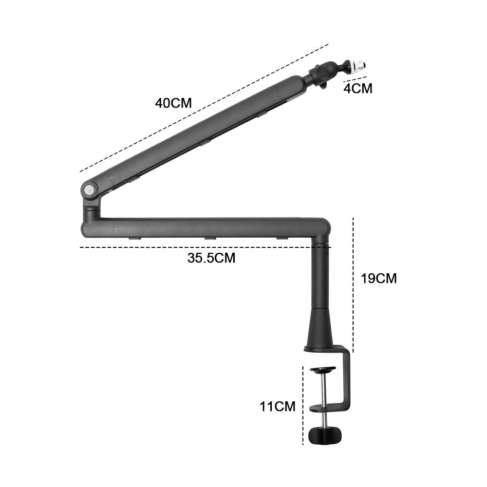 Mic Arm Microphone Holder Swivel Suspension Boom Hidden Cable Channels Versatile Desk Clamp Counterweight 1/4鈥?3/8鈥?5/8鈥?Mic Mounts Studio Broadcast Streaming Work