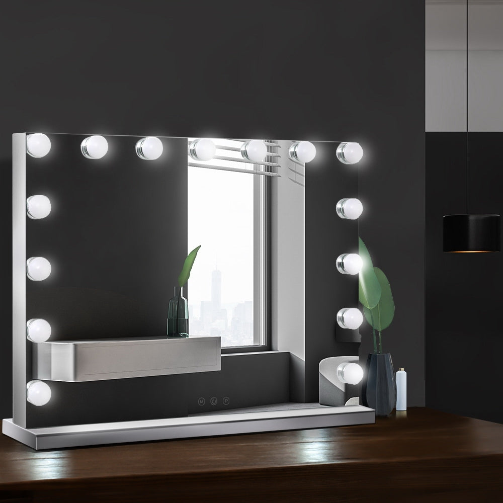 Embellir Makeup Mirror 58x46cm Hollywood Vanity with LED Light Tabletop Wall