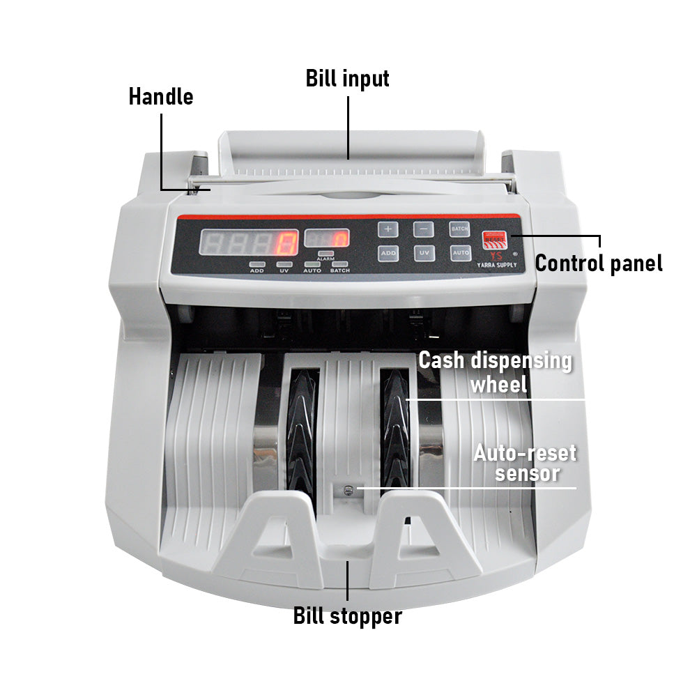 Automatic Money Counter Bill Counter Australia Banknote Counter High Speed Cash Bill Counting with UA and Dual Digital Display Suitable for AUD Dollars