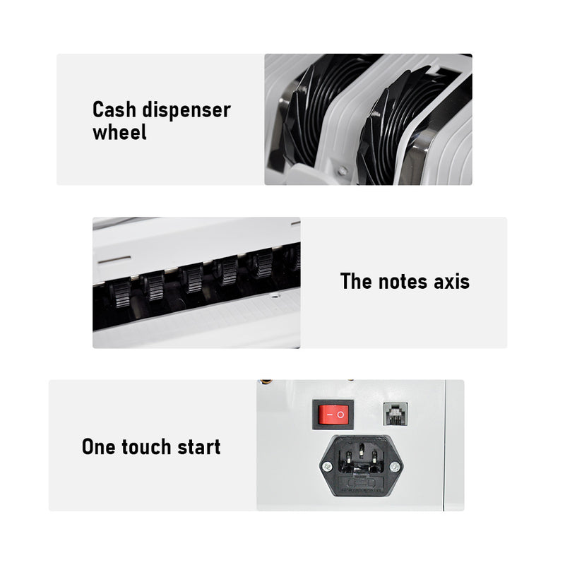 Automatic Money Counter Bill Counter Australia Banknote Counter High Speed Cash Bill Counting with UA and Dual Digital Display Suitable for AUD Dollars