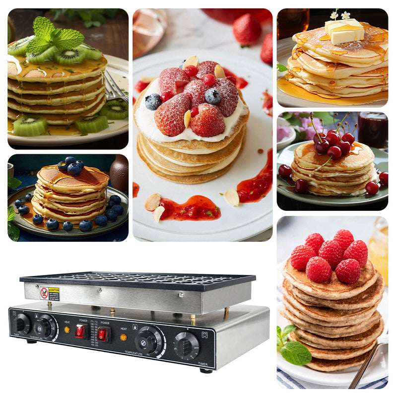 50pcs Commercial Electric Pancake Maker Nonstick Teflon Poffertjes Dorayaki Waffle Dutch Baker Machine for Home Restaurants Cafes Bakery Shop