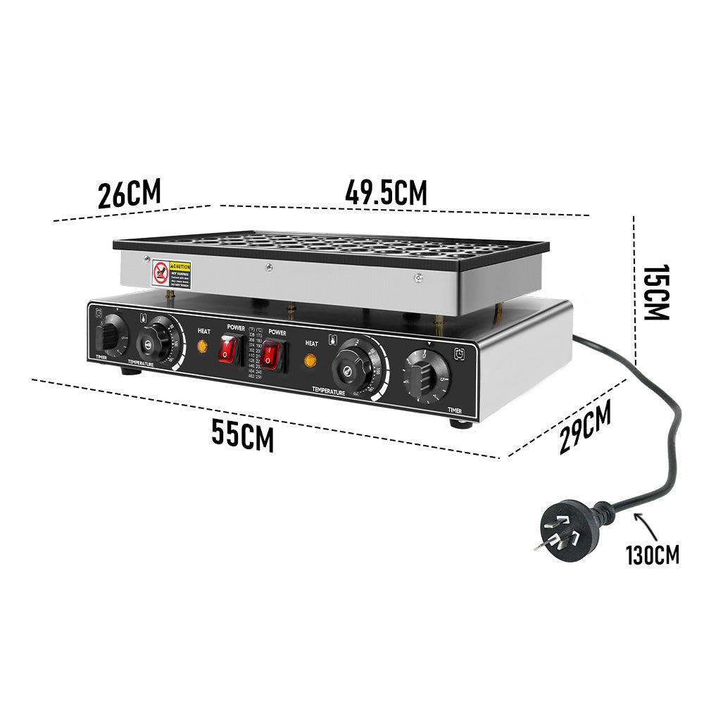 3200W Commercial Electric Pancake Maker Nonstick Teflon Poffertjes Dorayaki Waffle Dutch Baker Machine for Home Restaurants Cafes Bakery Shop