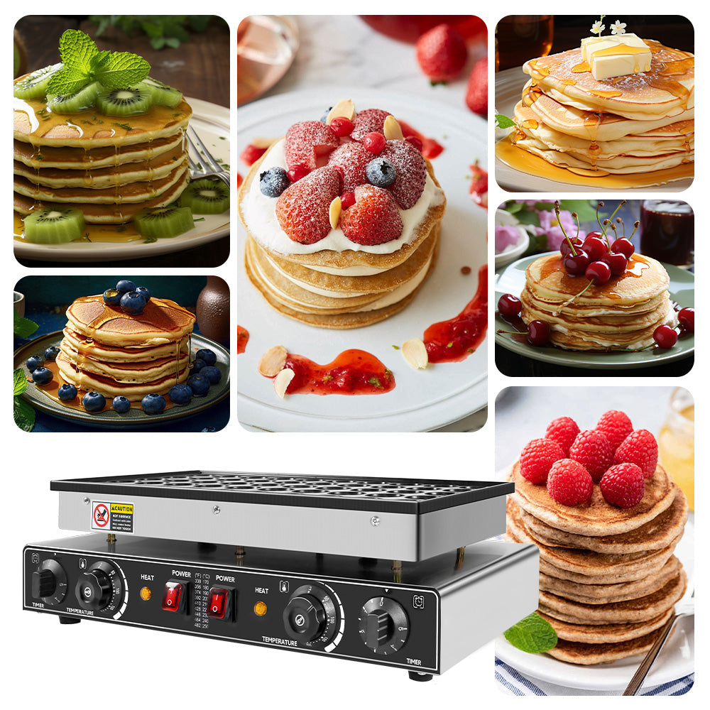 3200W Commercial Electric Pancake Maker Nonstick Teflon Poffertjes Dorayaki Waffle Dutch Baker Machine for Home Restaurants Cafes Bakery Shop