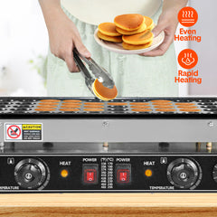 3200W Commercial Electric Pancake Maker Nonstick Teflon Poffertjes Dorayaki Waffle Dutch Baker Machine for Home Restaurants Cafes Bakery Shop