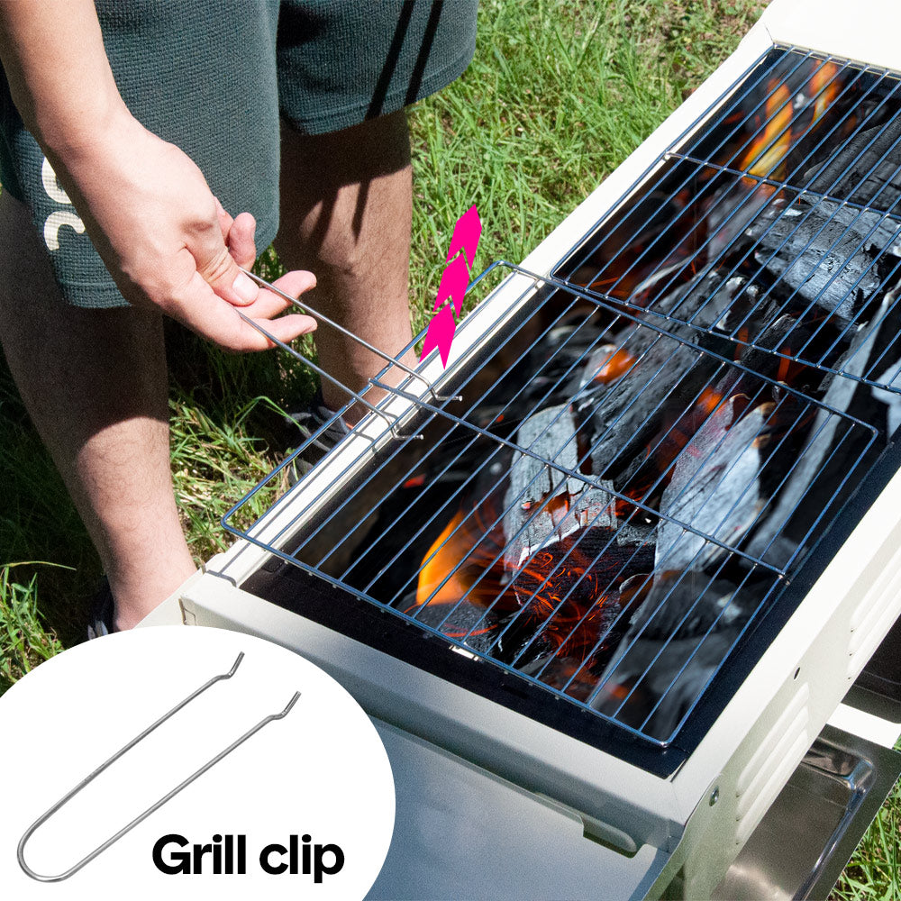 Portable Large Barbecue Charcoal Grill Stove Foldable Kebab Stainless Steel BBQ Grill With 2 Grill Nets 2 Enamel Baking Pans And Tong Outdoor Camping Patio