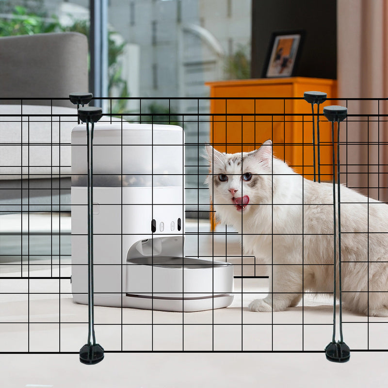 Pet Playpen Foldable Metal Pet Cage Enclosure Puppy Fence 16 Panels with Connection Clips for Small Animal Puppy Rabbit Kitten Turtle Indoor Outdoor Black