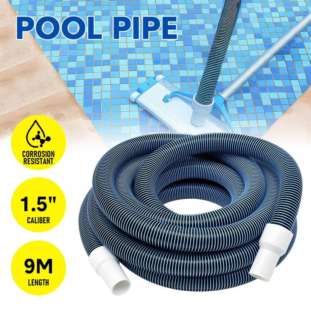 9M EVA Pool Vacuum Cleaning Hose Double Thickened Kink-free Swimming Pools Suction Pipe With 1.5 Inch Diameter Swivel Joint For Above and In Ground Pools