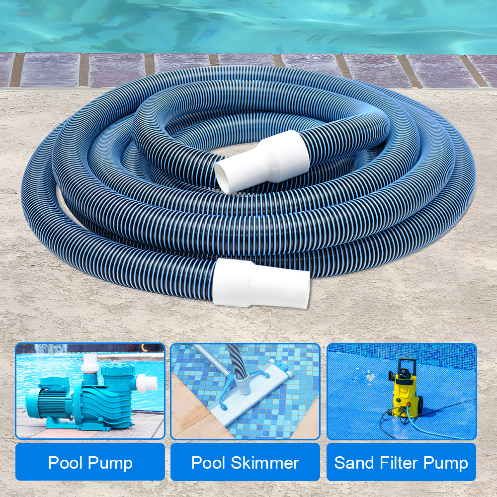 9M EVA Pool Vacuum Cleaning Hose Double Thickened Kink-free Swimming Pools Suction Pipe With 1.5 Inch Diameter Swivel Joint For Above and In Ground Pools