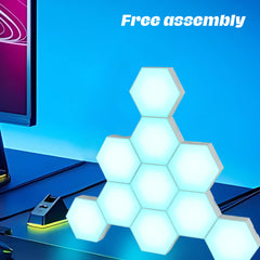 10 Pack Hexagon Lights LED Wall Panels RGB Gaming Wall Lights Hexagonal Modular Gaming Lights Smart APP/Remote Control for Gaming Room Bedroom Home Decor