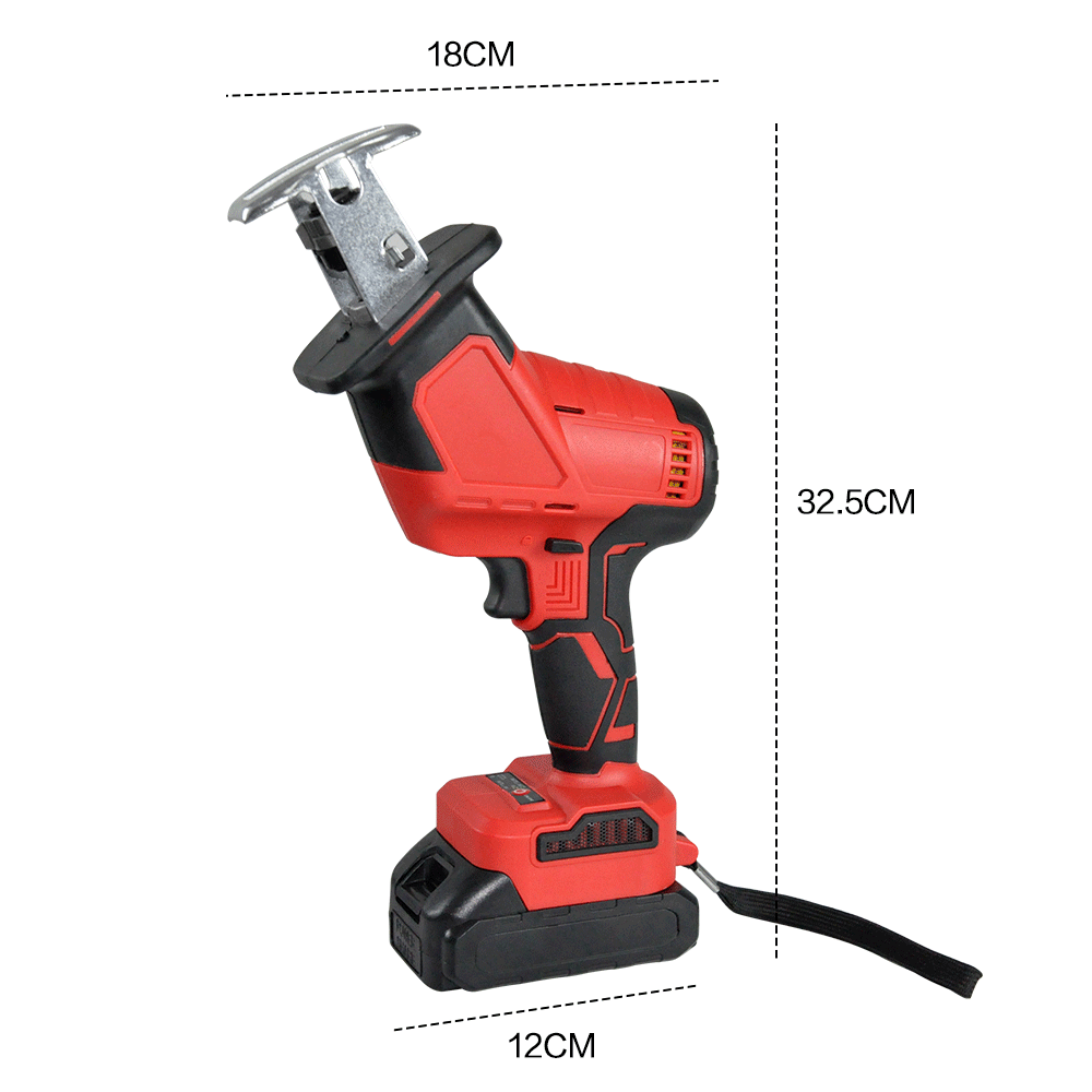 21V Cordless Electric Brushless Reciprocating Saw Rechargeable Handheld Cutter Saw with 4 Blades 1500mah Li-ion Battery Charger for Wood PVC Pipe Cutting