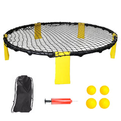 Portable Outdoor Spikeball Roundnet Game Set Team Beach Ball Game Bouncer Toy with Carrying Bag Net and 3 Balls Played Indoor Outdoor Lawn Beach Tailgating