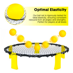 Portable Outdoor Spikeball Roundnet Game Set Team Beach Ball Game Bouncer Toy with Carrying Bag Net and 3 Balls Played Indoor Outdoor Lawn Beach Tailgating